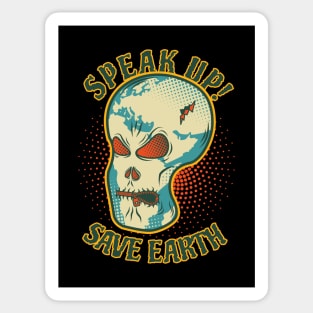 Speak Up! Save Earth Skull Sticker